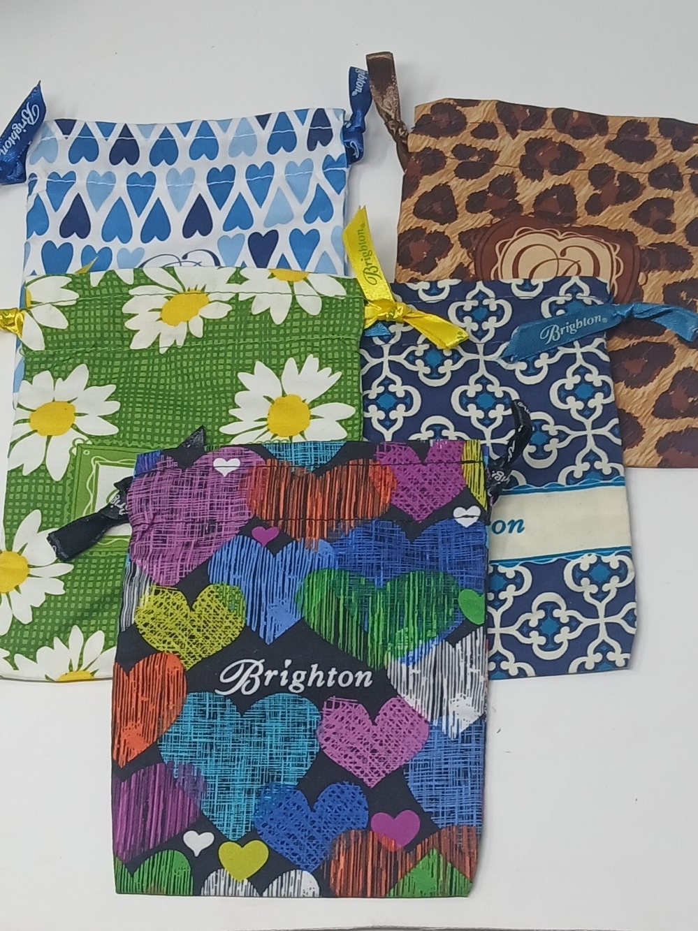 LOT OF 5 Brighton Jewelry & Accessory Drawstring Dust Pouch
